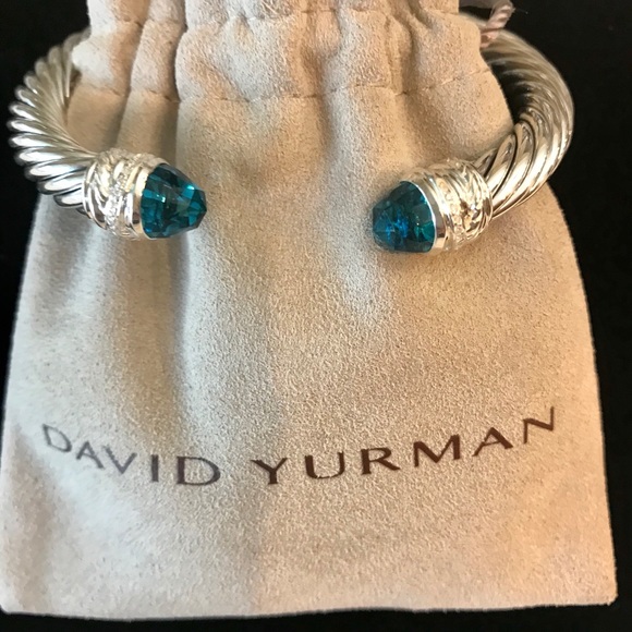 David Yurman Jewelry - DAVID YURMAN 7mm Crossover Blue Topaz & Diamond